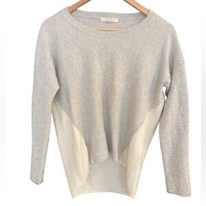 Duffy Cashmere oversized S Chic Gray and Cream Women's Sweater in EUC